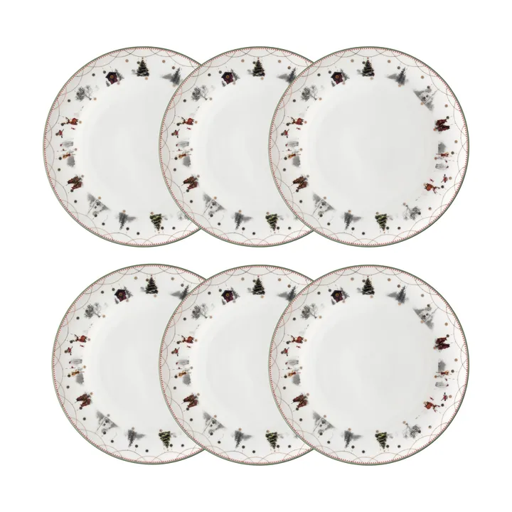 Julemorgen lautanen Ø20 cm 6-pakkaus - Wik & Walsøe