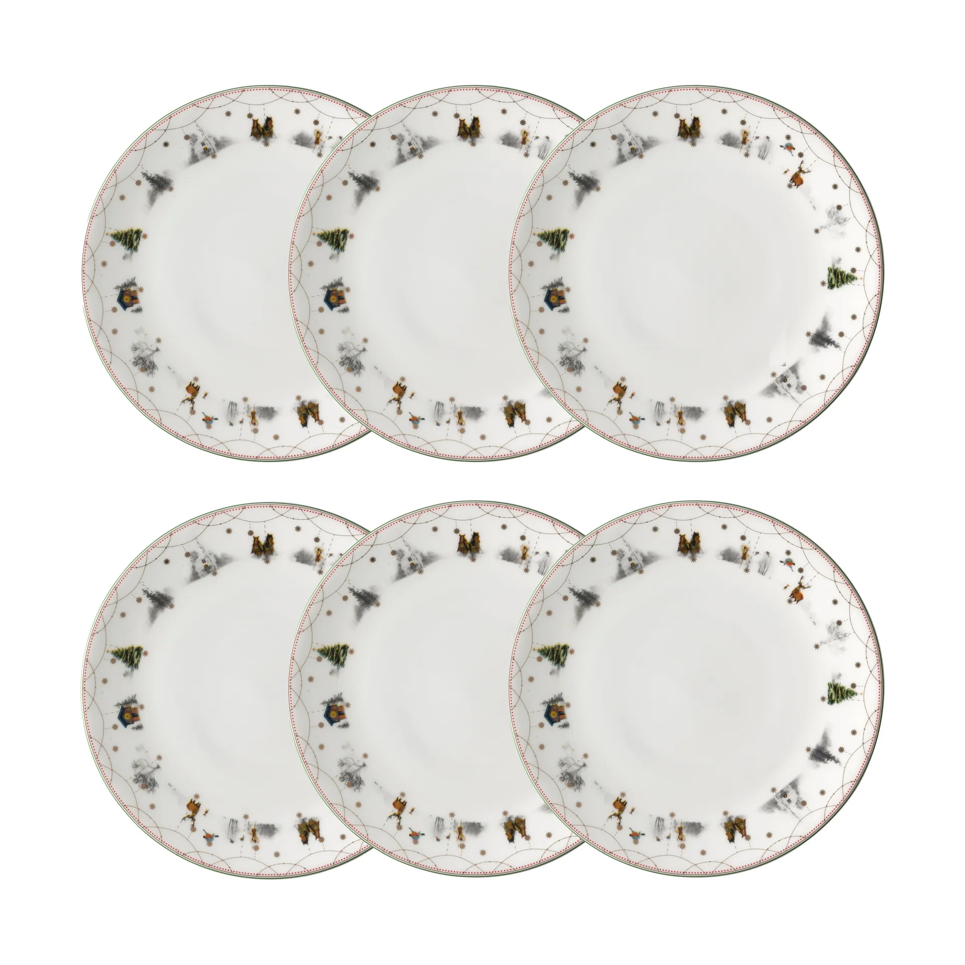 Julemorgen lautanen Ø28 cm 6-pakkaus Wik & Walsøe