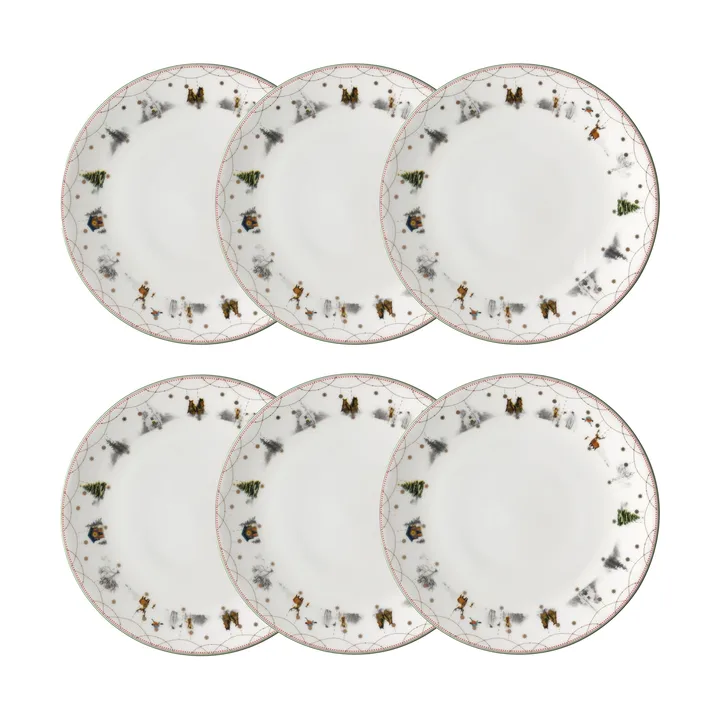 Julemorgen lautanen Ø28 cm 6-pakkaus - undefined - Wik & Walsøe