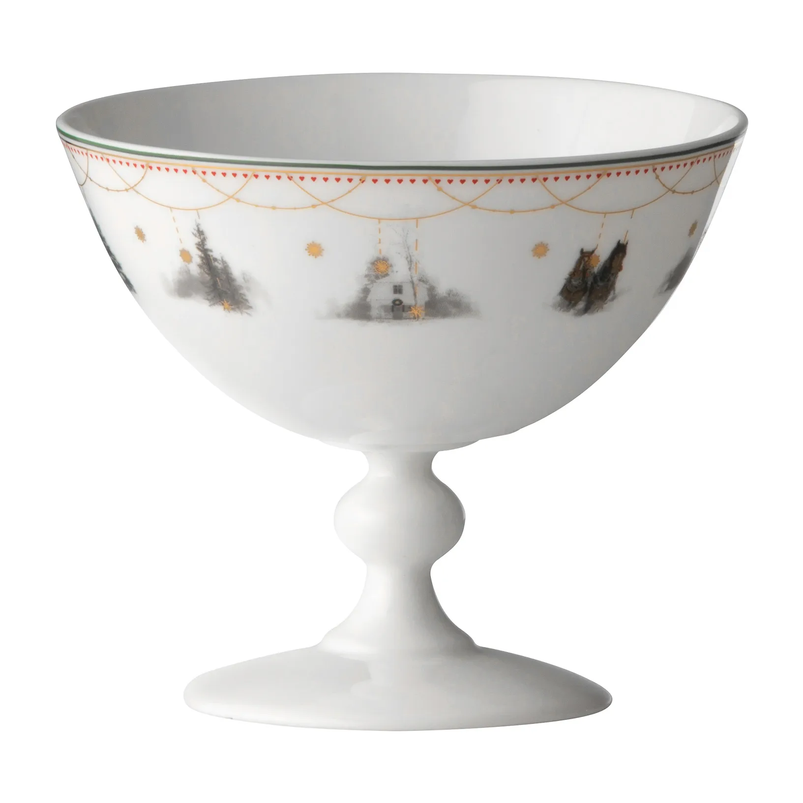 Julemorgen Story jalallinen kulho, Ø13 cm Wik & Walsøe