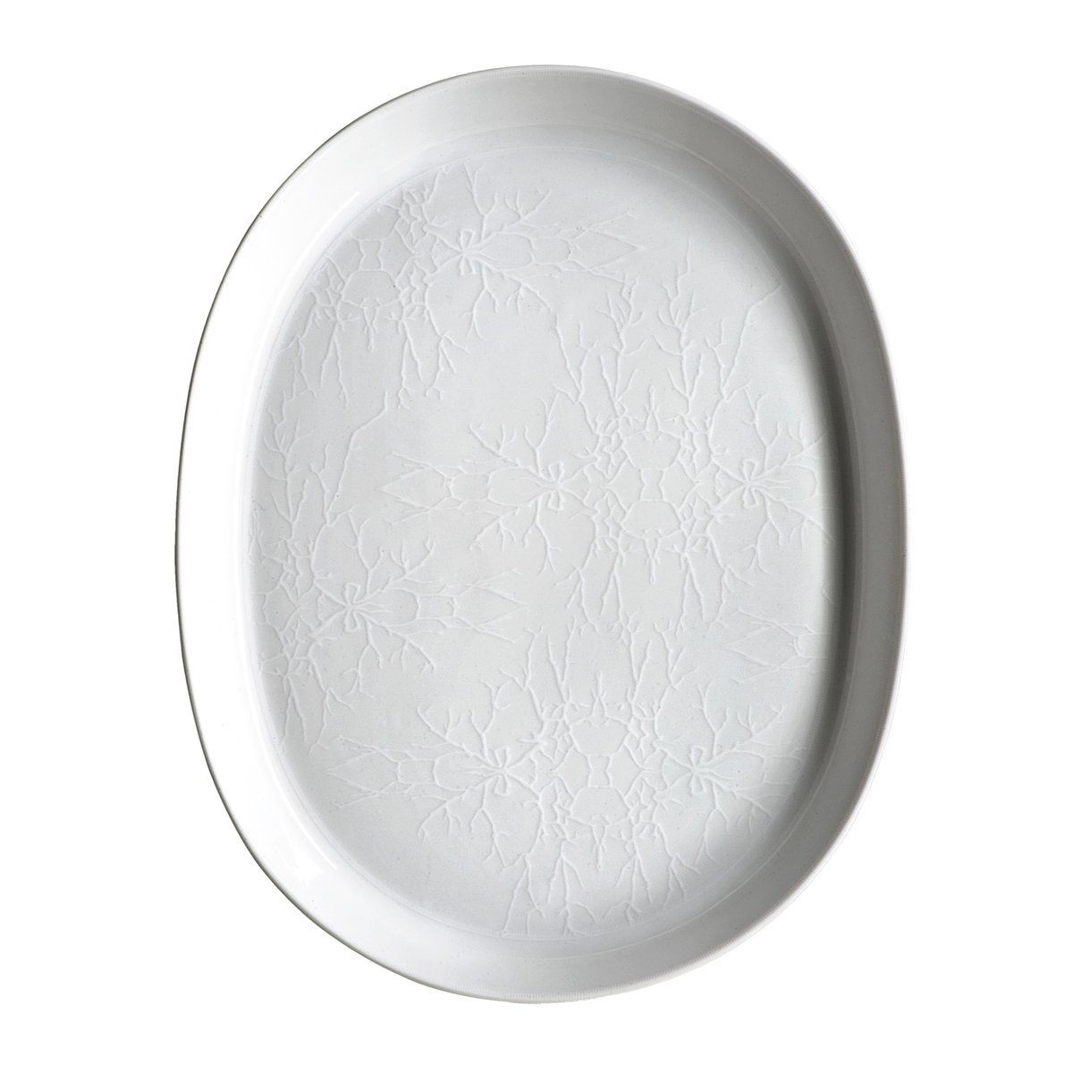 Wik & Walse Valkoinen puinen ovaalinmuotoinen lautanen 36 cm