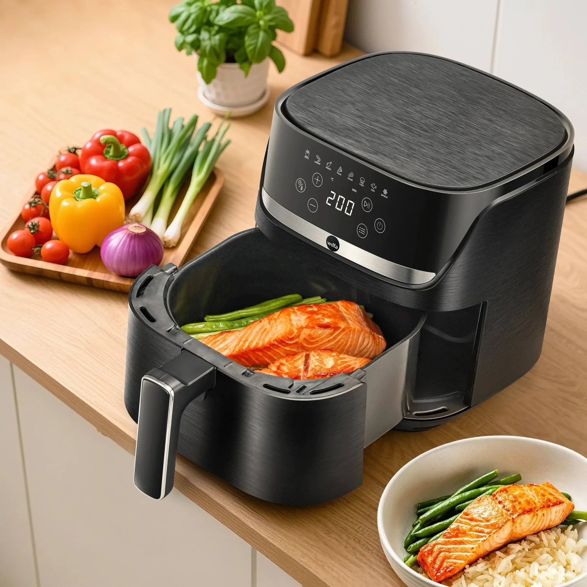 Wilfa AF4B-40P Crispier airfryer airfryer, Musta, 4 l Wilfa