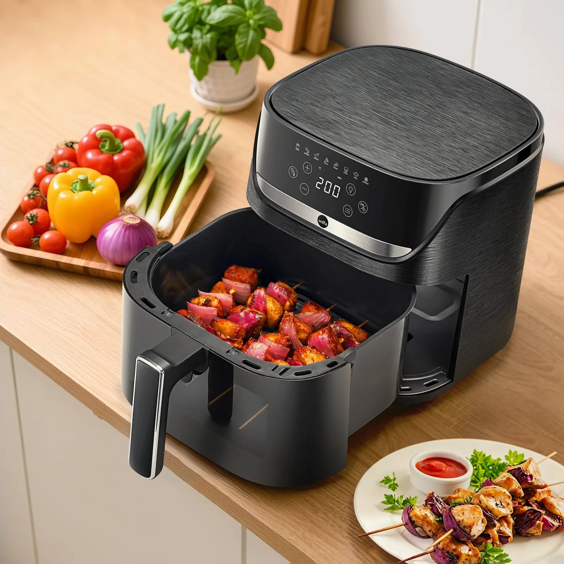 Wilfa AF5B-60P Crispier airfryer airfritteri, Musta, 6 l Wilfa