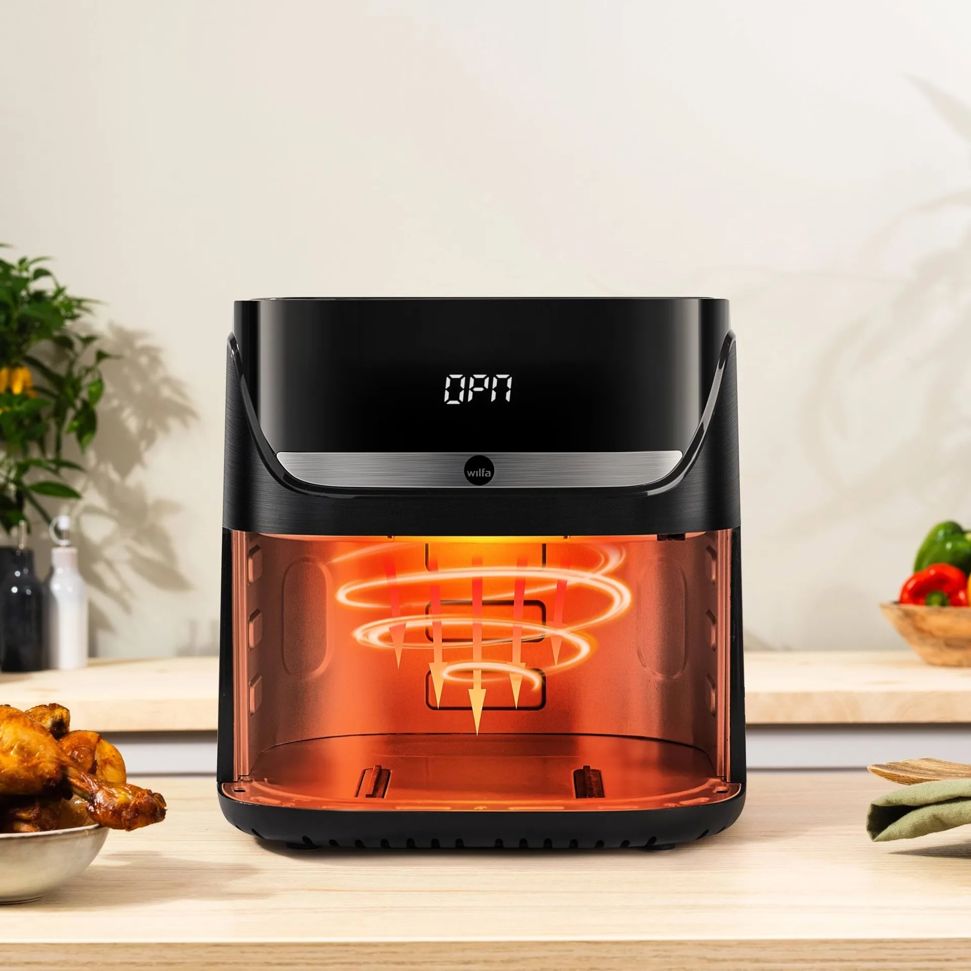 Wilfa AF5B-60P Crispier airfryer airfritteri, Musta, 6 l Wilfa