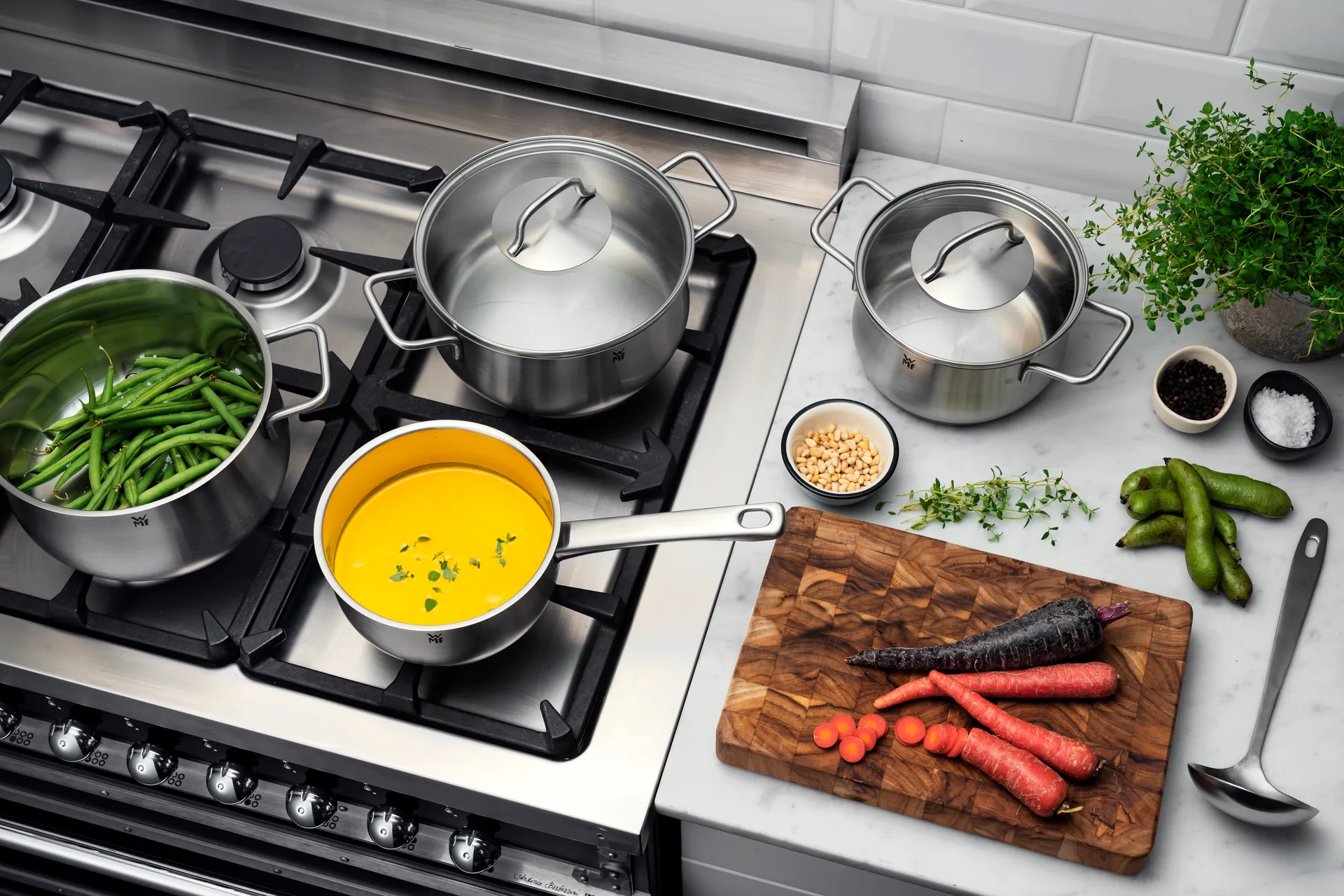 Mattea patasetti, 5 osaa, Ruostumaton teräs WMF