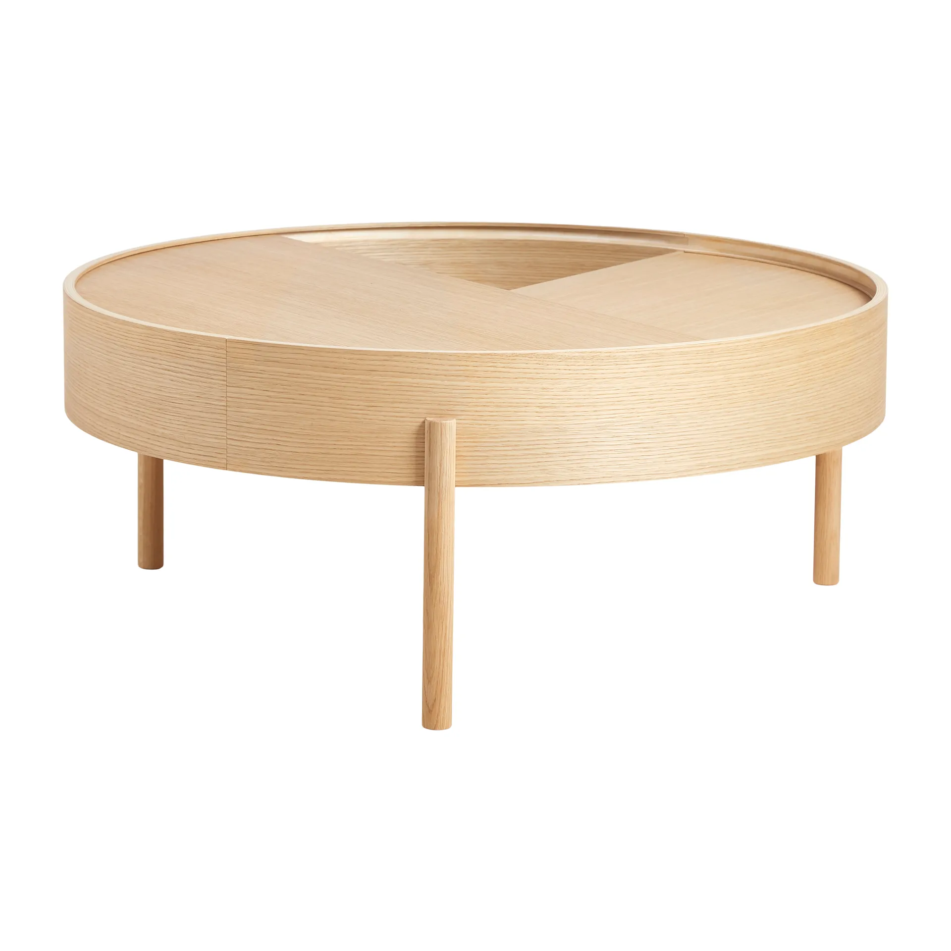 Arc kahvipöytä Ø89 cm, Valkopigmentoitu tammi Woud