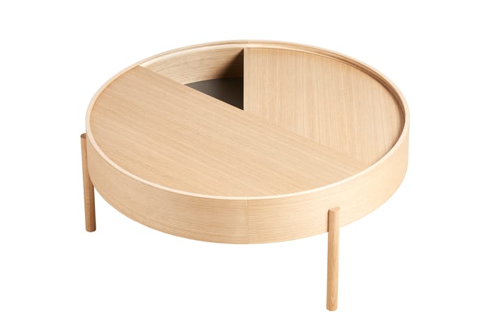 Arc kahvipöytä Ø89 cm, Valkopigmentoitu tammi Woud