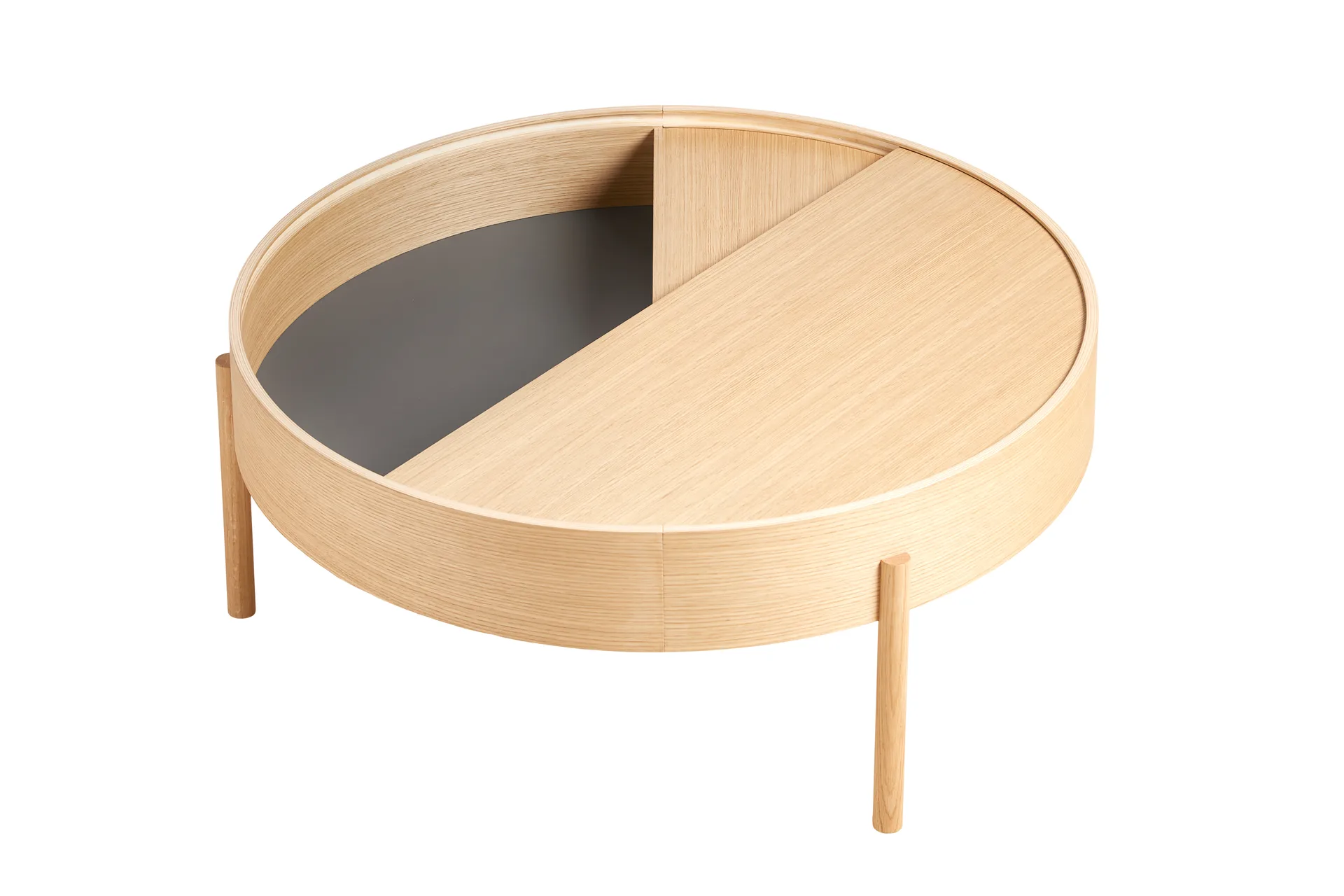 Arc kahvipöytä Ø89 cm, Valkopigmentoitu tammi Woud