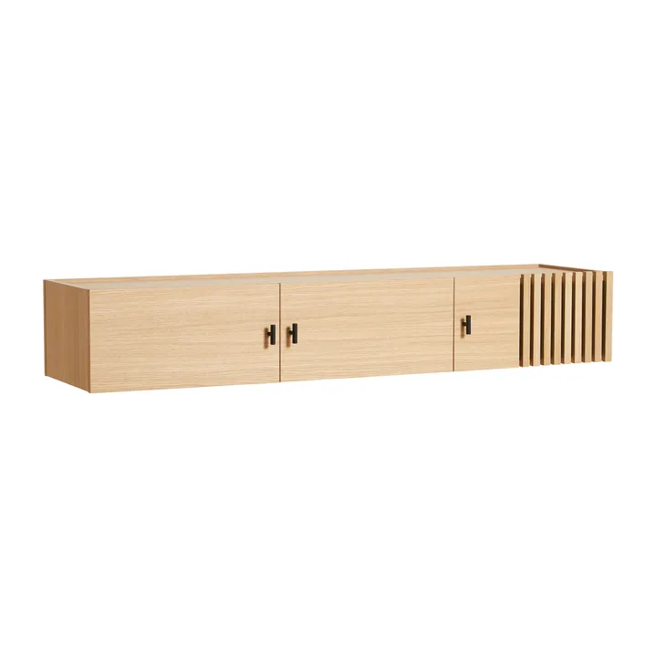Array seinälle asennettava sideboard, 150 cm - Valkopigmentoitu tammi - Woud
