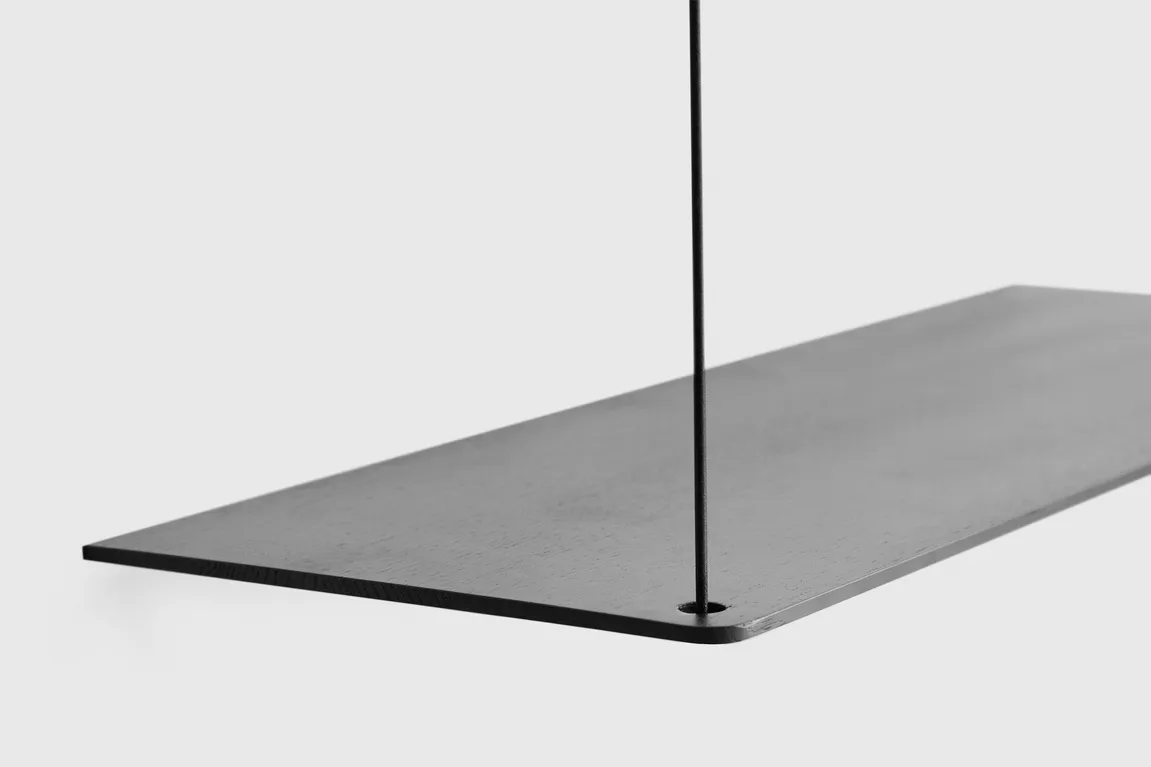 Stedge hylly, Musta tammi, 80 cm, 2 hyllytasoa Woud Stedge hylly, Musta tammi, 80 cm, 2 hyllytasoa Woud