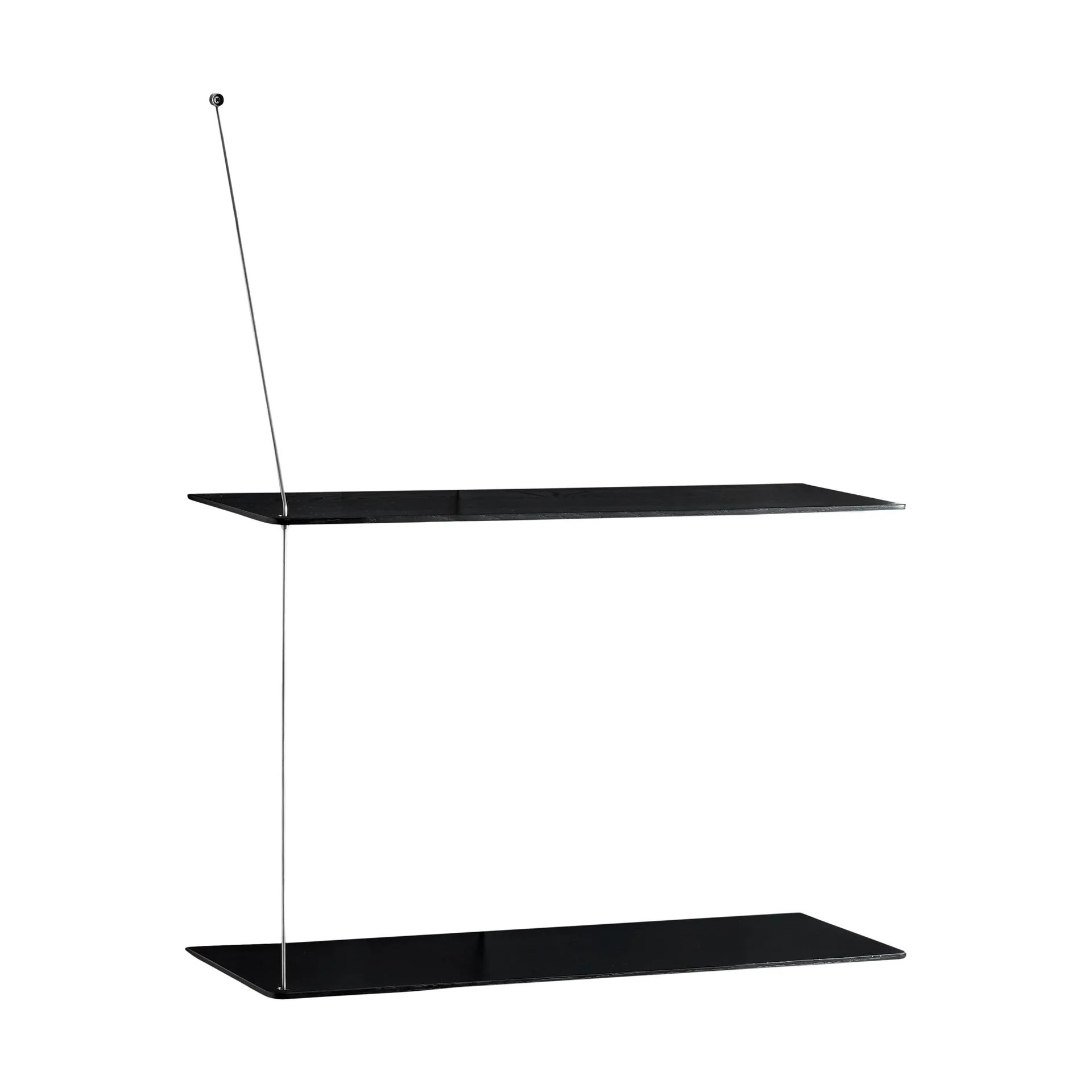 Woud Stedge hylly Musta tammi-harjattu teräs, 60 cm, 2 hyllytasoa