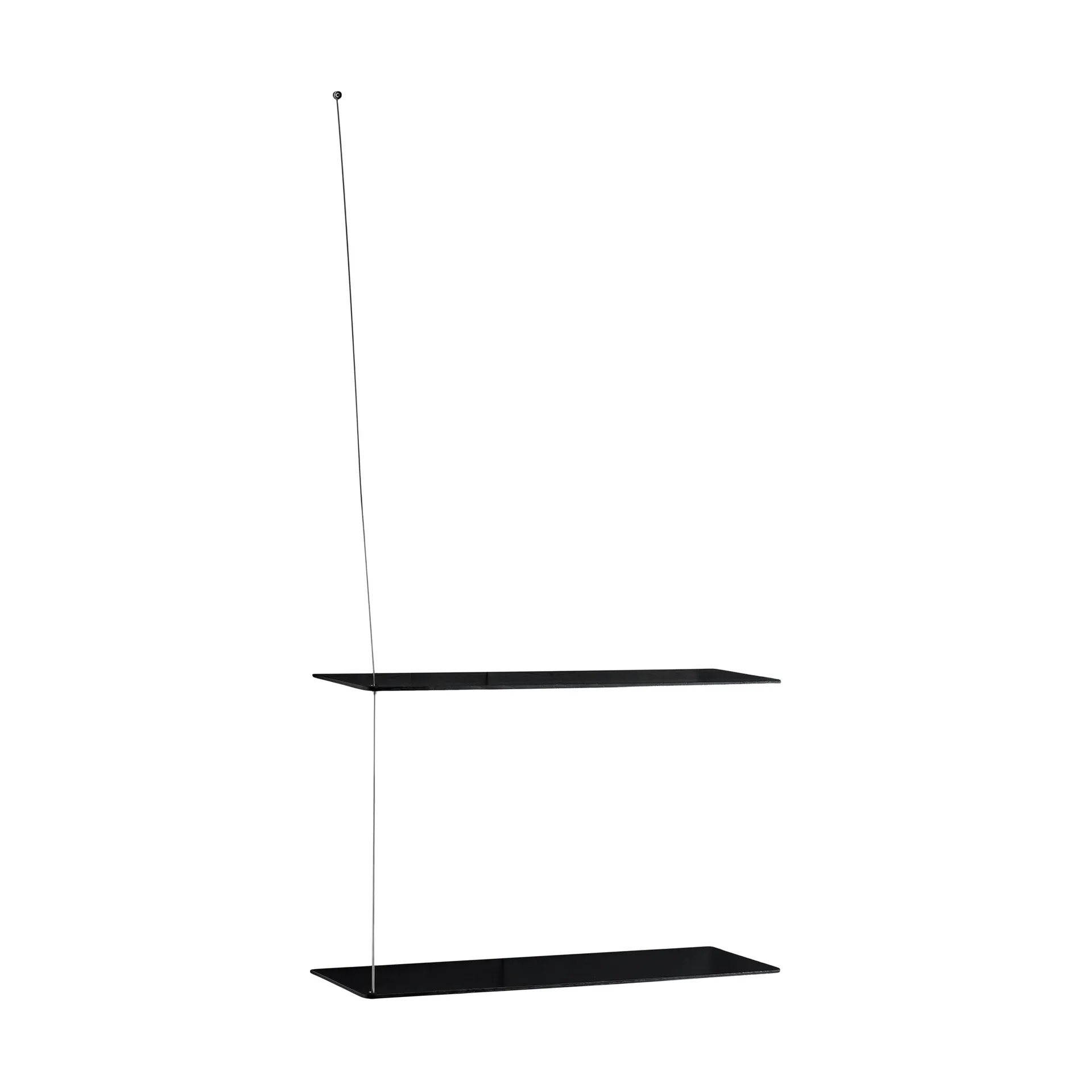 Stedge hylly, Musta tammi-harjattu teräs, 60 cm, 2 hyllytasoa Woud