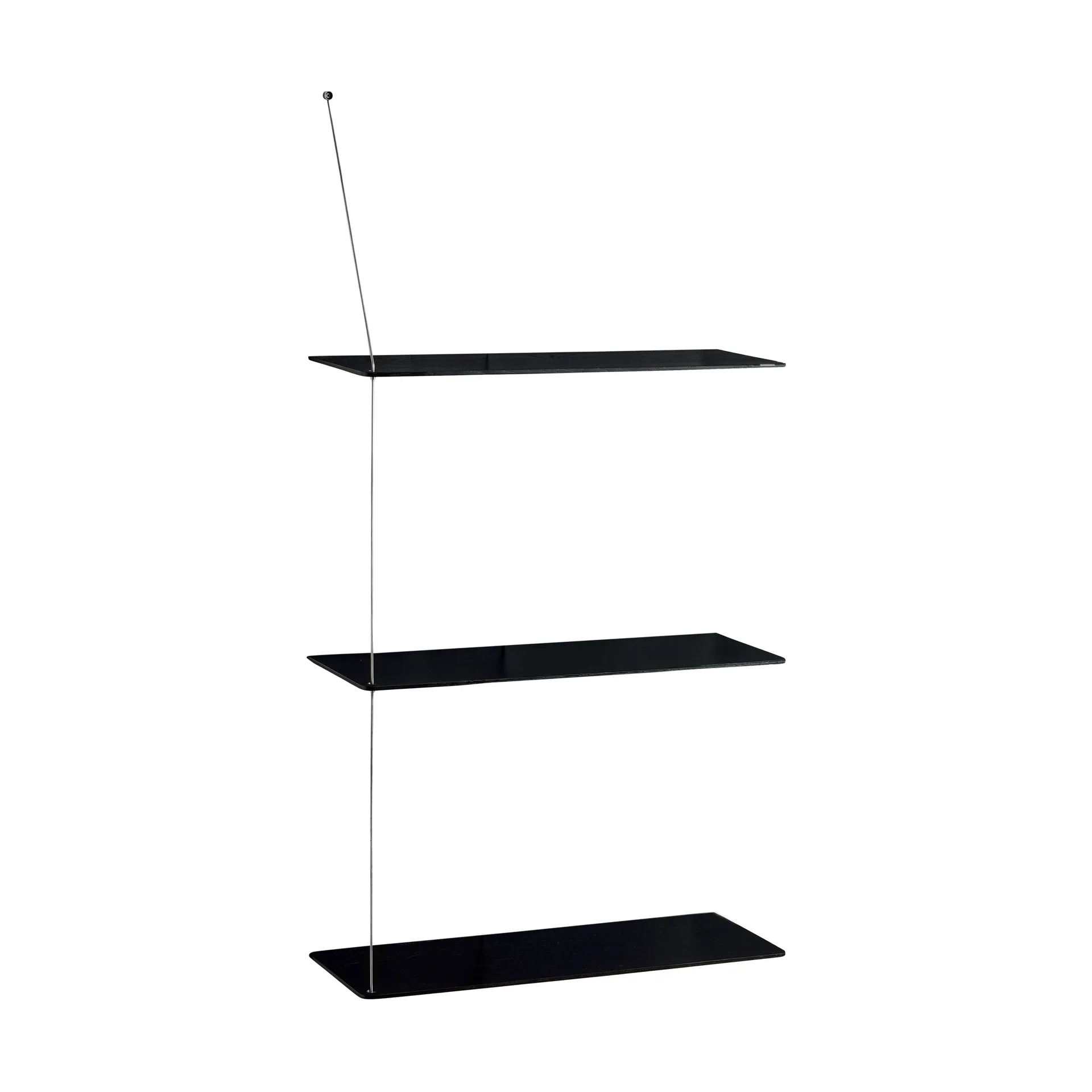 Woud Stedge hylly Musta tammi-harjattu teräs, 60 cm, 3 hyllytasoa