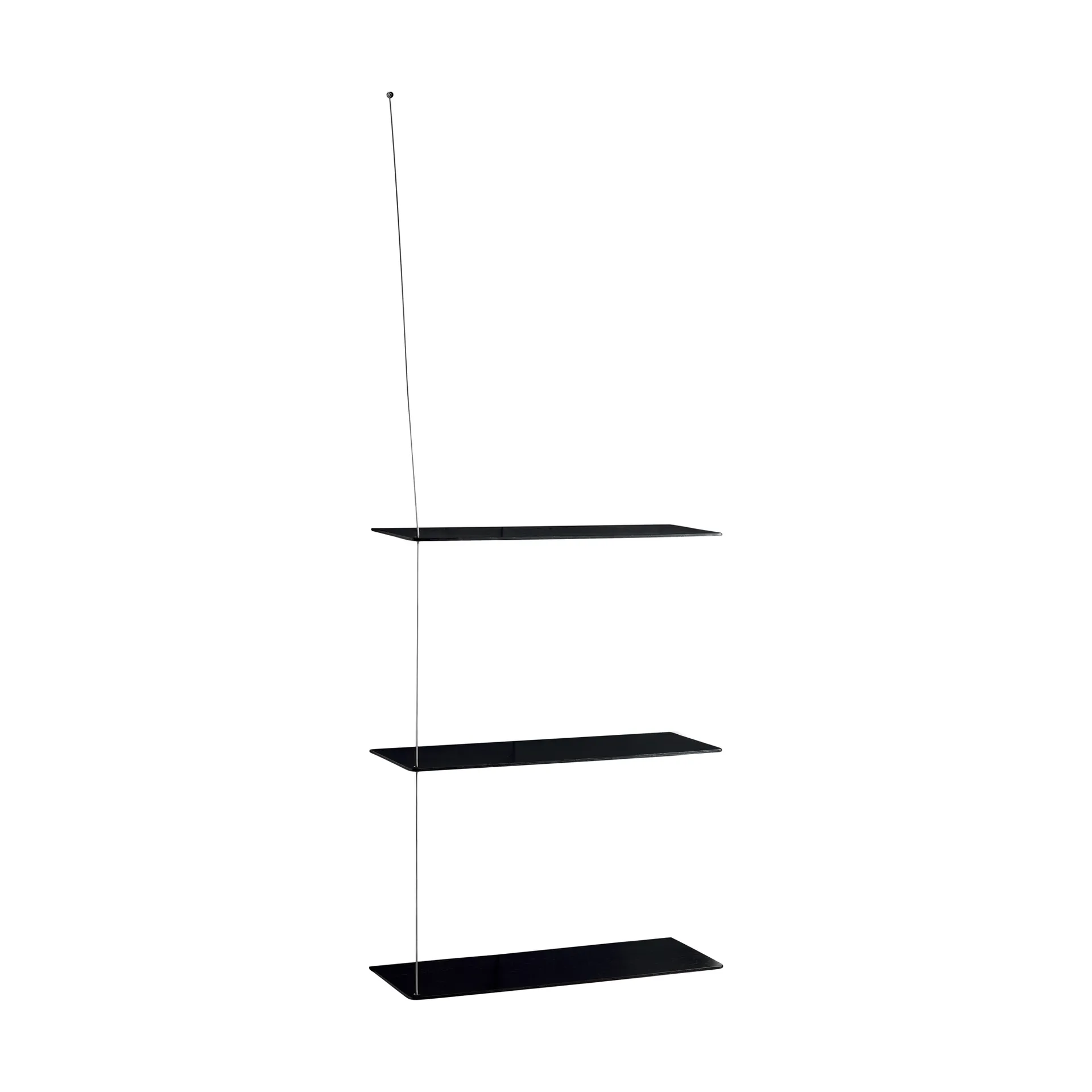 Stedge hylly, Musta tammi-harjattu teräs, 60 cm, 3 hyllytasoa Woud