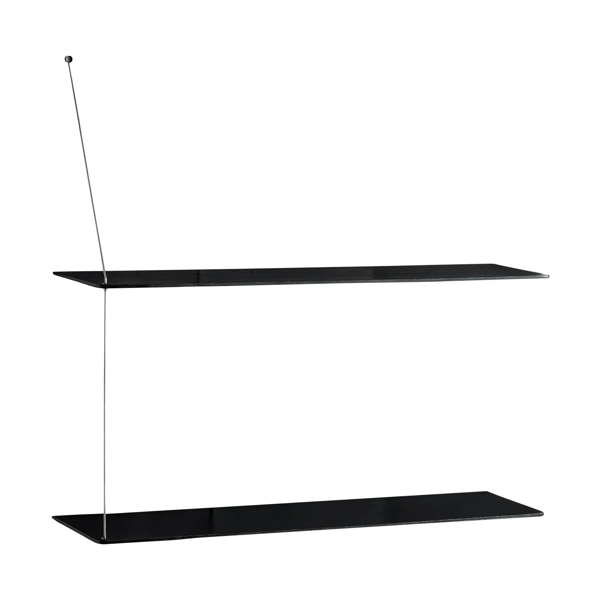 Woud Stedge hylly Musta tammi-harjattu teräs, 80 cm, 2 hyllytasoa