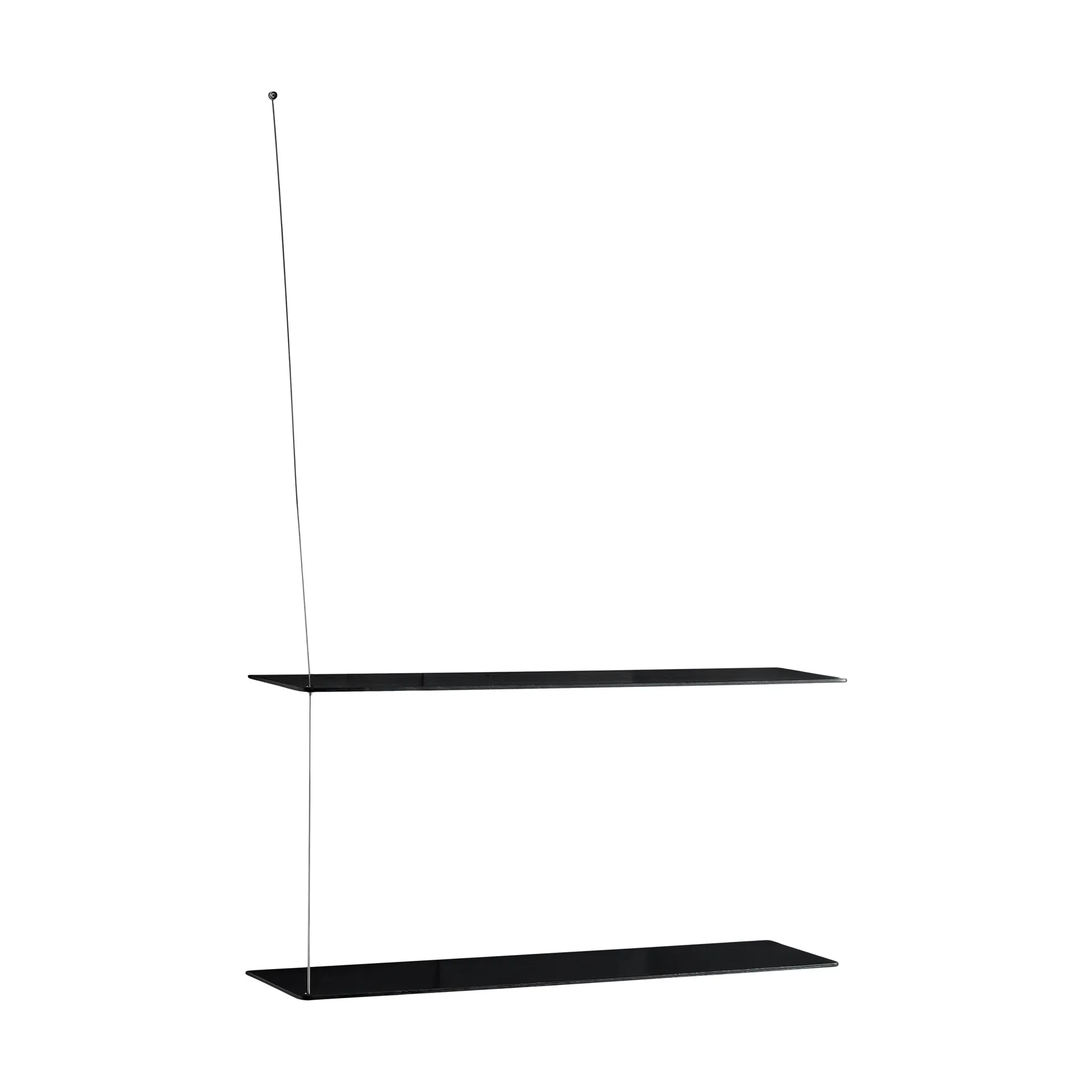 Stedge hylly, Musta tammi-harjattu teräs, 80 cm, 2 hyllytasoa Woud