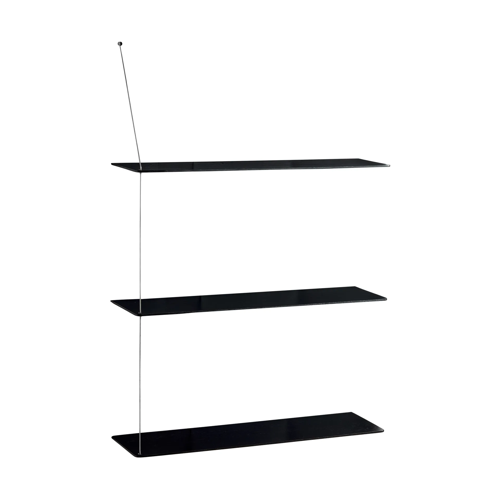 Woud Stedge hylly Musta tammi-harjattu teräs, 80 cm, 3 hyllytasoa