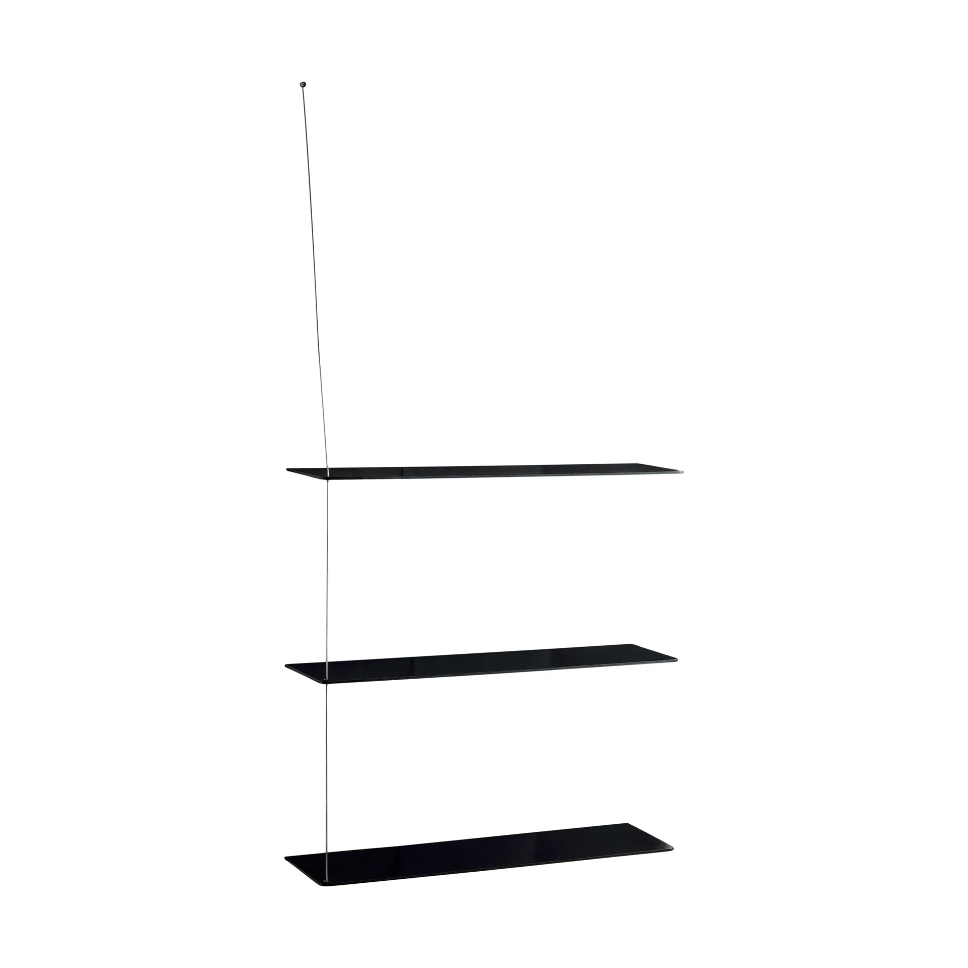 Stedge hylly, Musta tammi-harjattu teräs, 80 cm, 3 hyllytasoa Woud