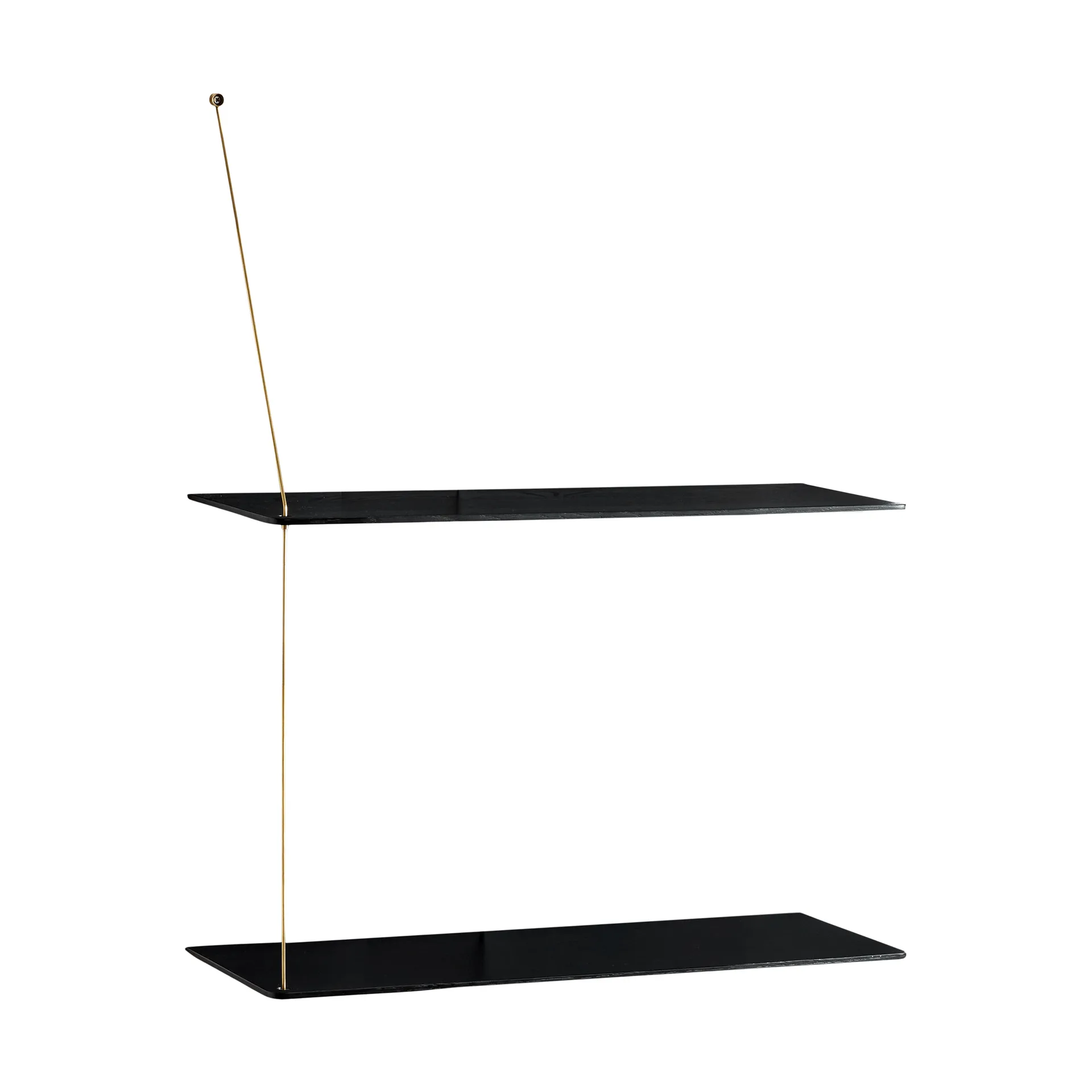 Woud Stedge hylly Musta tammi-messinki, 60 cm, 2 hyllytasoa