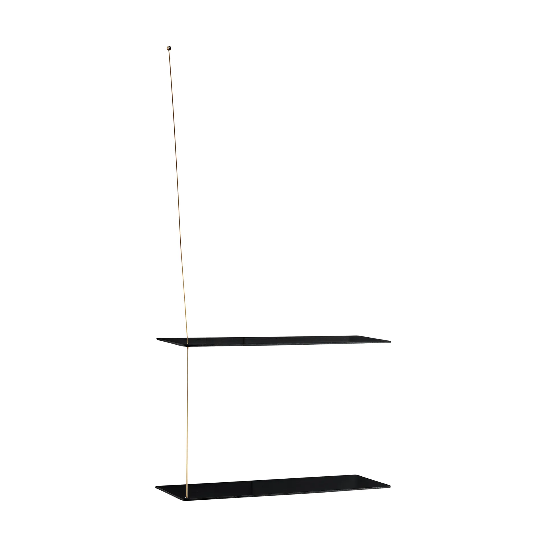 Stedge hylly, Musta tammi-messinki, 60 cm, 2 hyllytasoa Woud