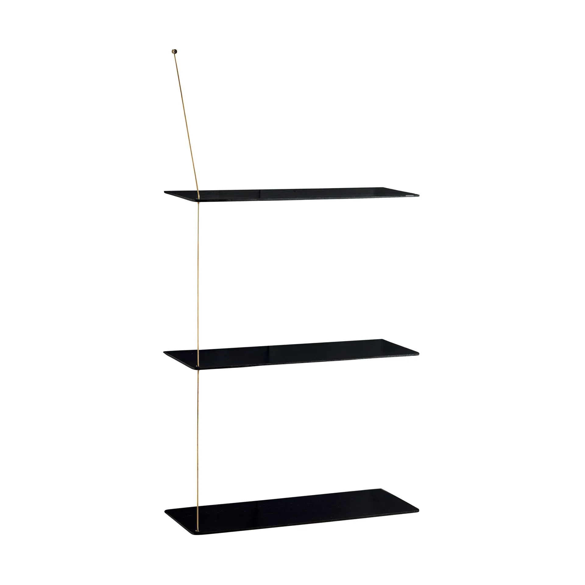 Woud Stedge hylly Musta tammi-messinki, 60 cm, 3 hyllytasoa