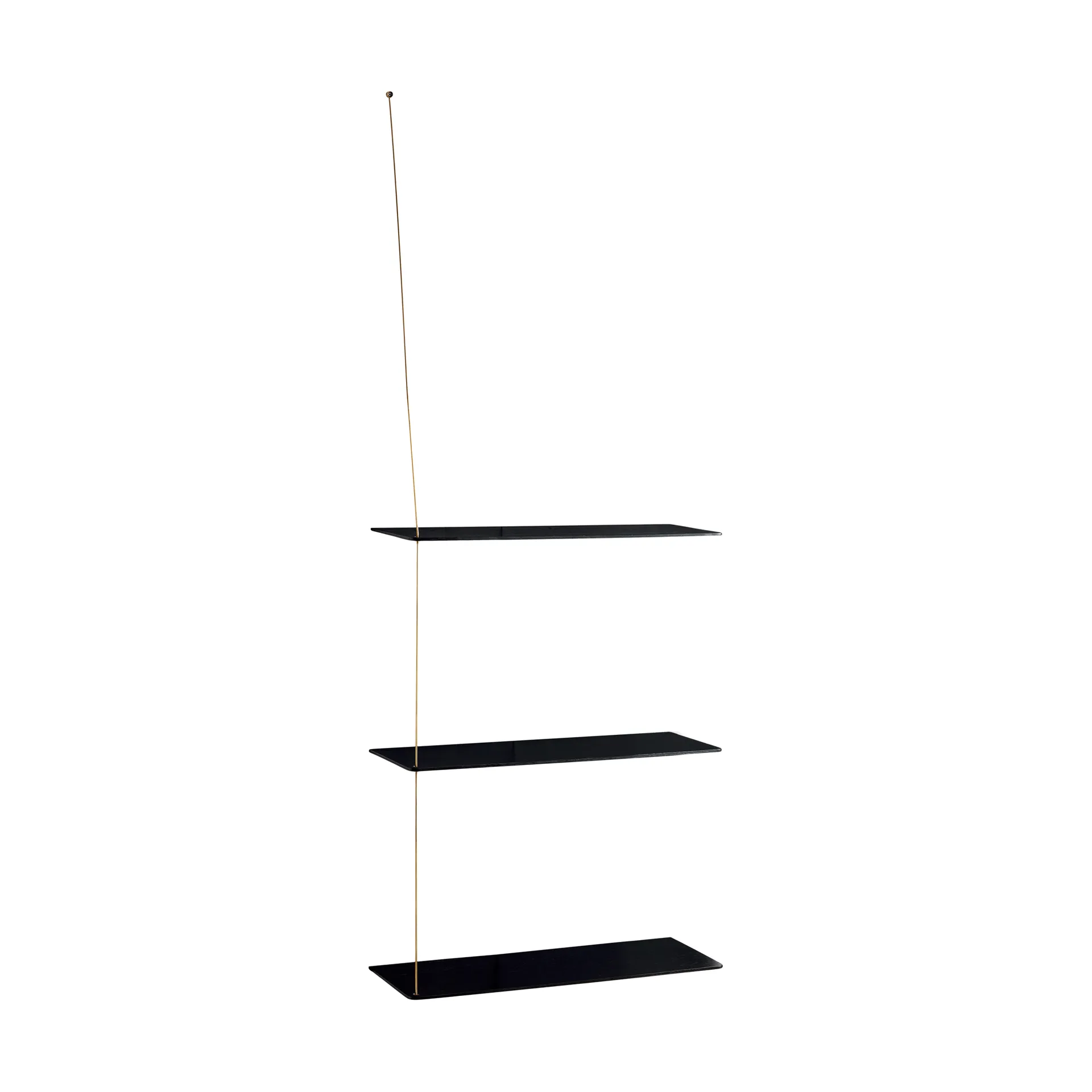 Stedge hylly, Musta tammi-messinki, 60 cm, 3 hyllytasoa Woud