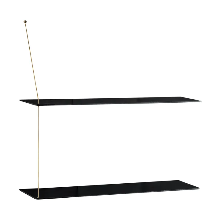 Stedge hylly - Musta tammi-messinki, 80 cm, 2 hyllytasoa - Woud