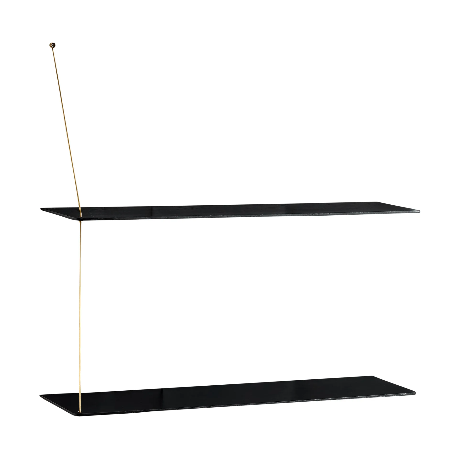 Woud Stedge hylly Musta tammi-messinki, 80 cm, 2 hyllytasoa