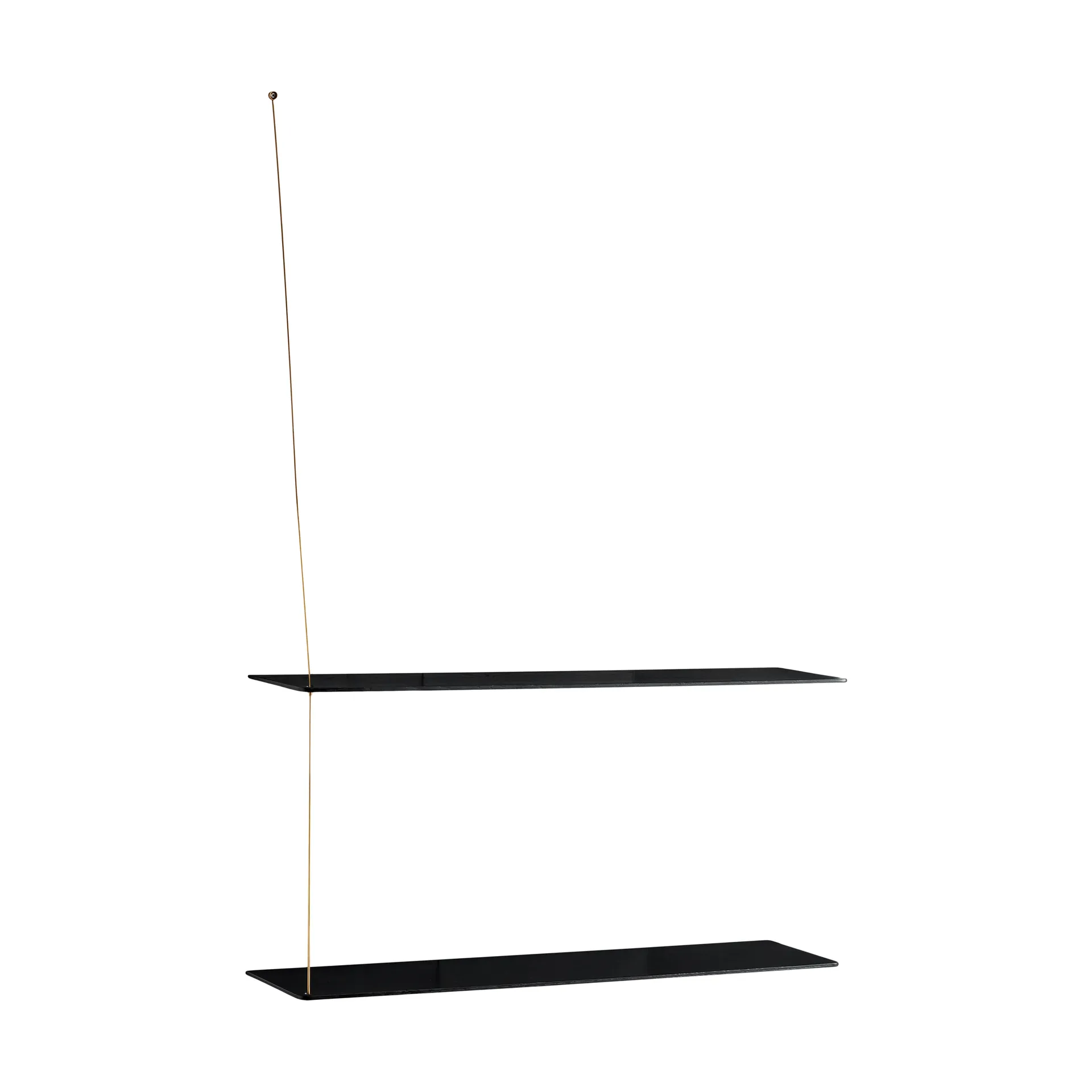 Stedge hylly, Musta tammi-messinki, 80 cm, 2 hyllytasoa Woud