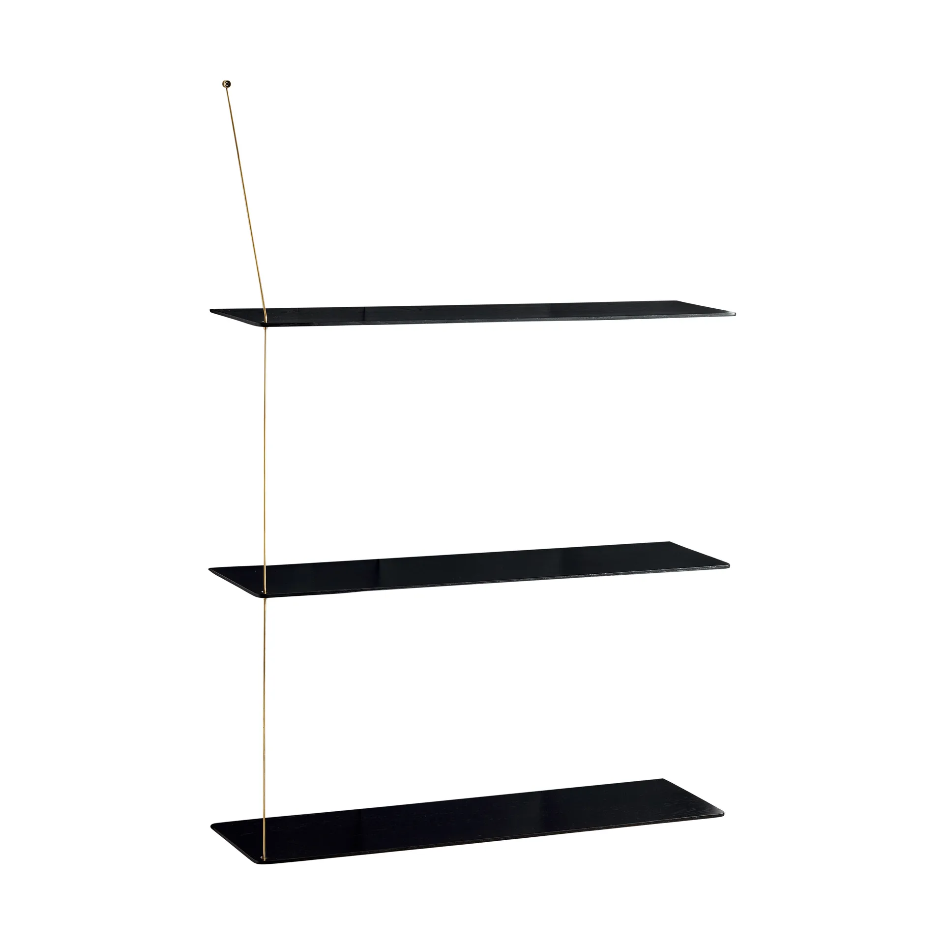 Woud Stedge hylly Musta tammi-messinki, 80 cm, 3 hyllytasoa