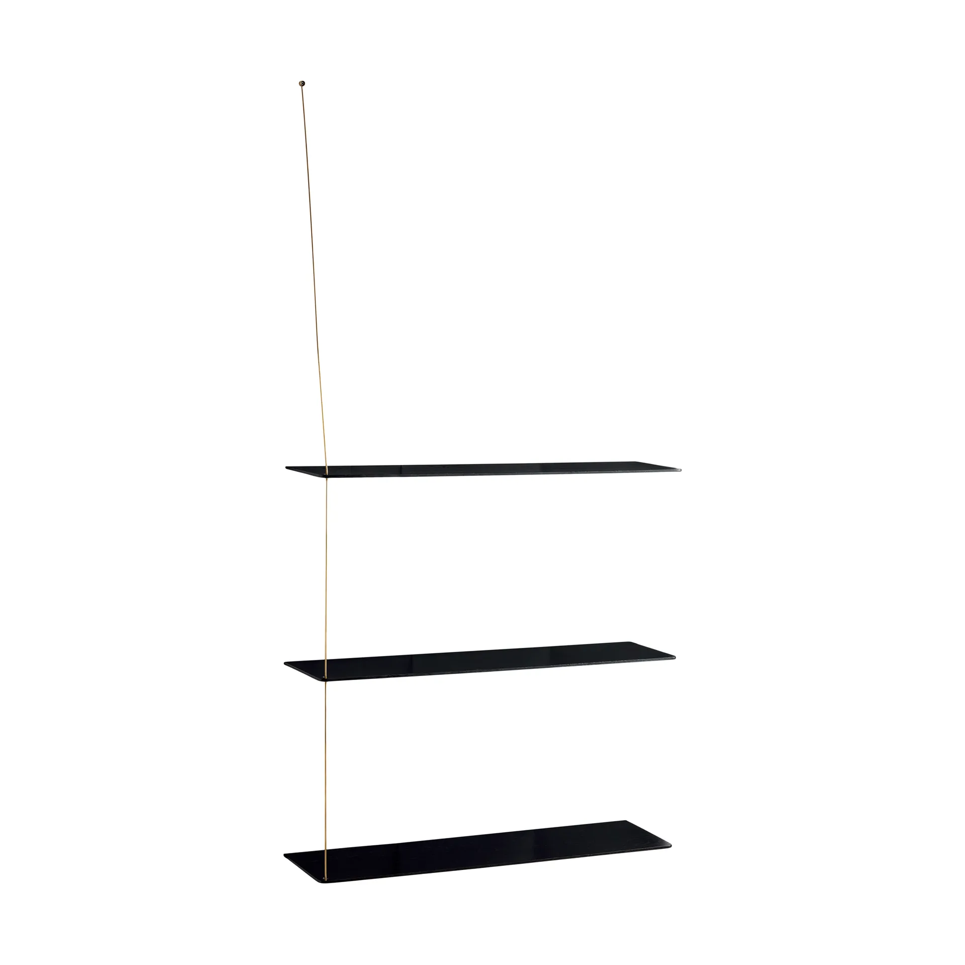 Stedge hylly, Musta tammi-messinki, 80 cm, 3 hyllytasoa Woud