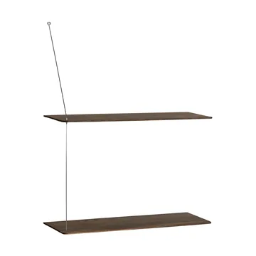 Stedge hylly - Savutammi-harjattu teräs, 60 cm, 2 hyllytasoa - Woud