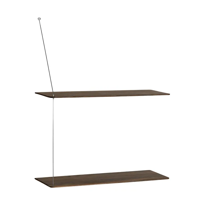 Stedge hylly - Savutammi-harjattu teräs, 60 cm, 2 hyllytasoa - Woud