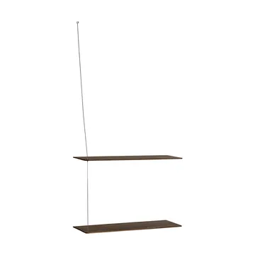 Stedge hylly - Savutammi-harjattu teräs, 60 cm, 2 hyllytasoa - Woud