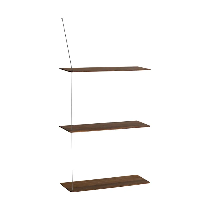 Stedge hylly - Savutammi-harjattu teräs, 60 cm, 3 hyllytasoa - Woud