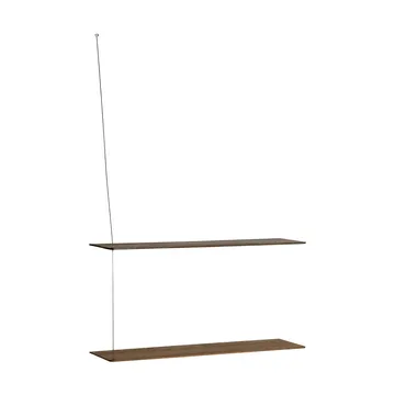 Stedge hylly - Savutammi‑harjattu teräs, 80 cm, 2 hyllytasoa - Woud