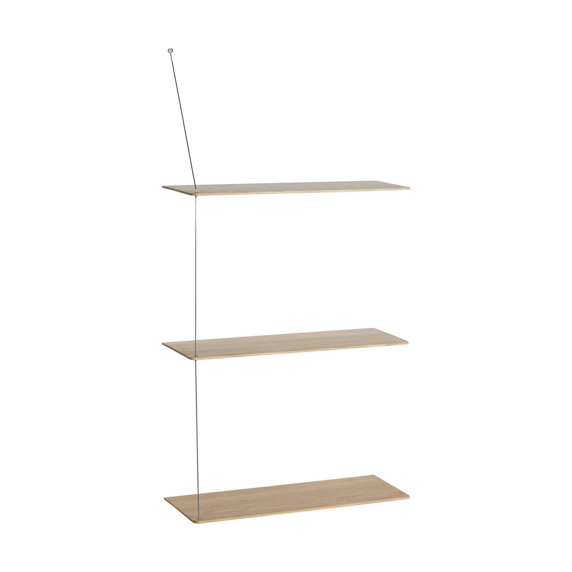 Woud Stedge hylly Valkopesty tammi-harjattu teräs, 60 cm, 3 hyllytasoa