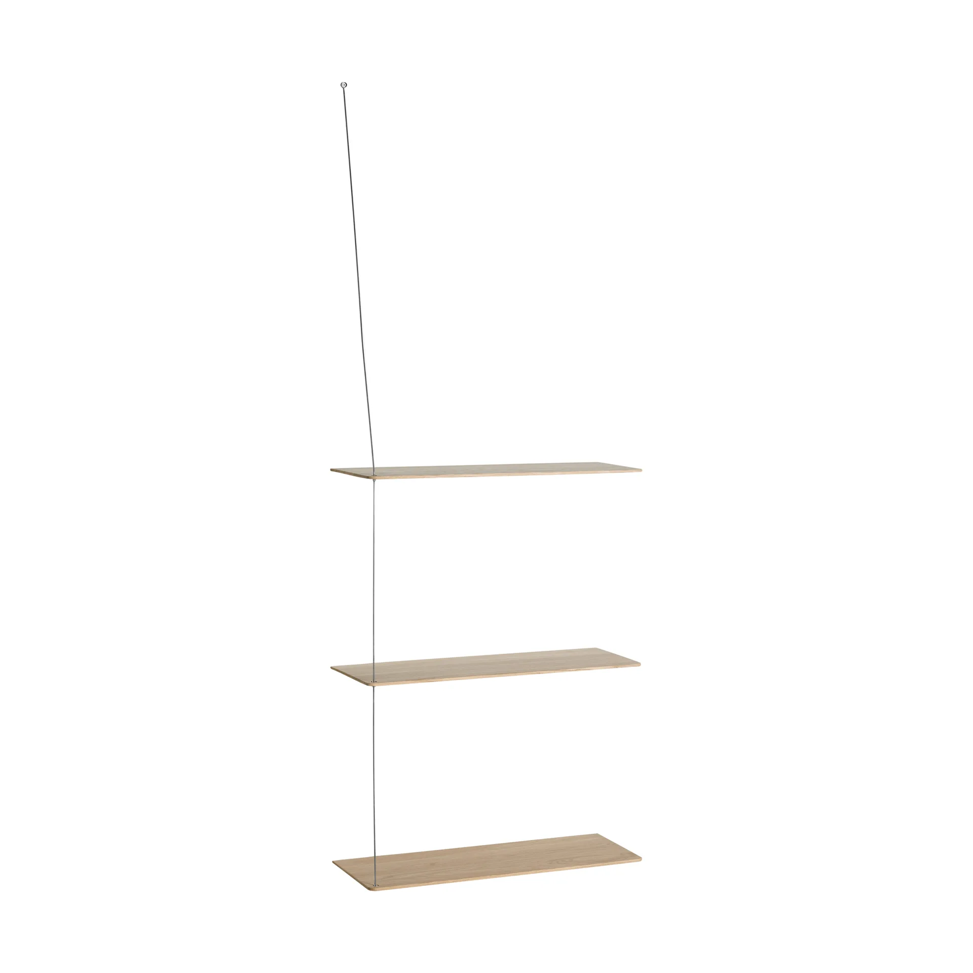 Stedge hylly, Valkopesty tammi-harjattu teräs, 60 cm, 3 hyllytasoa Woud