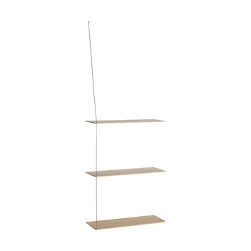 Stedge hylly - Valkopesty tammi-harjattu teräs, 60 cm, 3 hyllytasoa - Woud