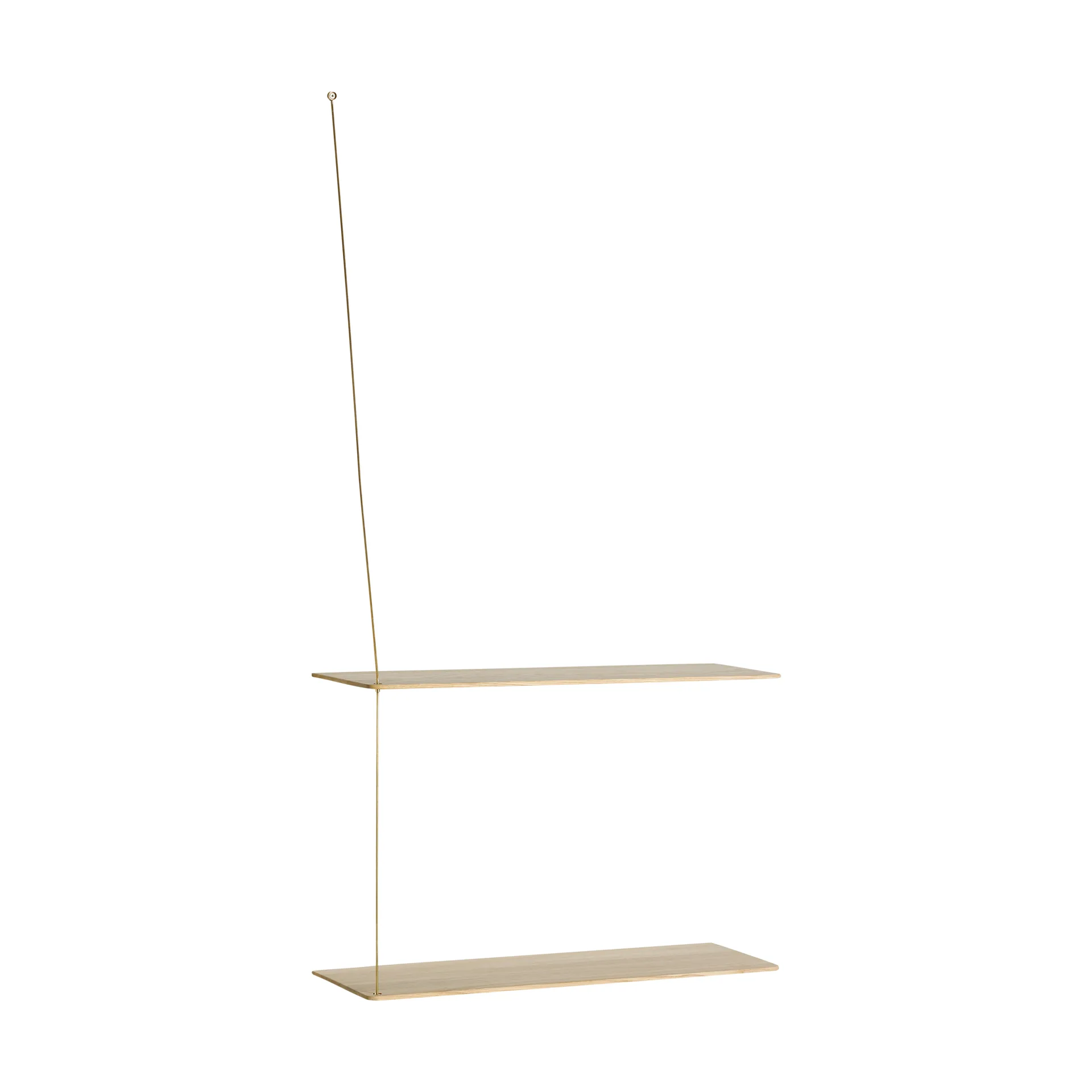 Stedge hylly, Valkopesty tammi-messinki, 60 cm, 2 hyllytasoa Woud