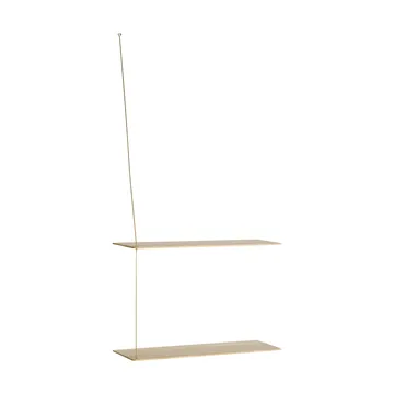 Stedge hylly - Valkopesty tammi-messinki, 60 cm, 2 hyllytasoa - Woud