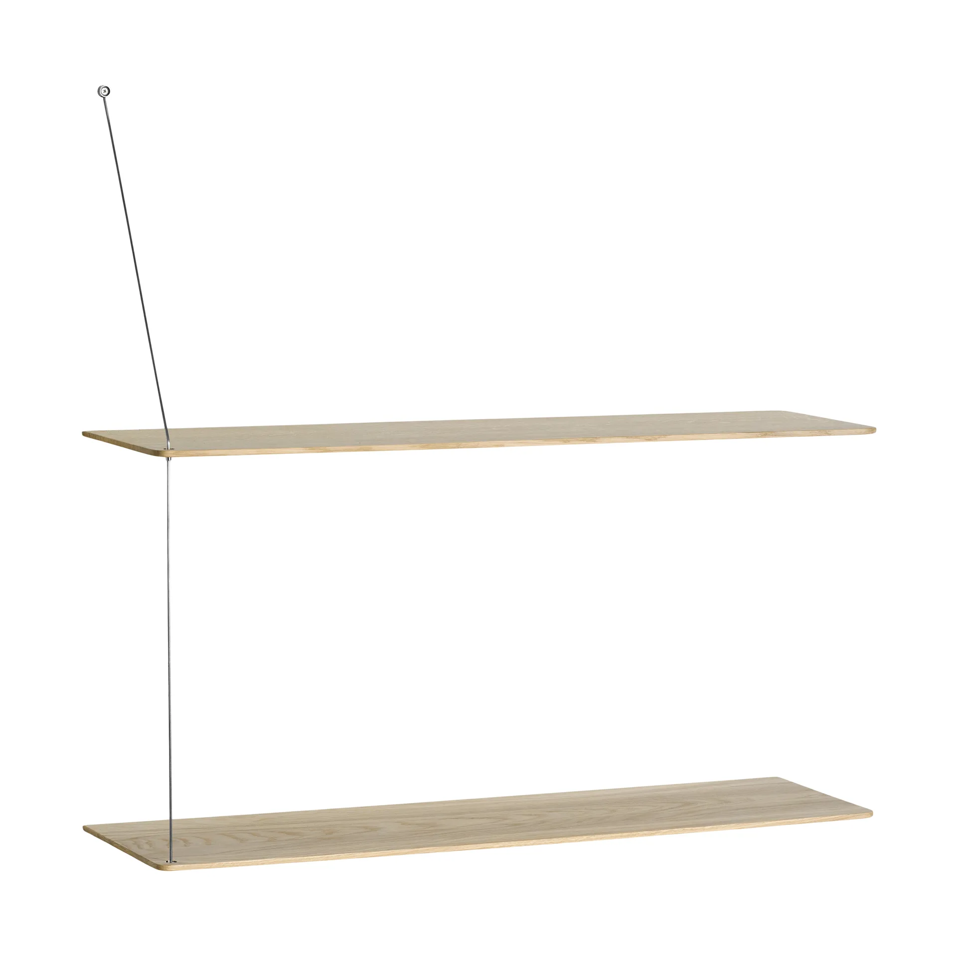 Woud Stedge hylly Valkopetsattu tammi-harjattu teräs, 80 cm, 2 hyllytasoa
