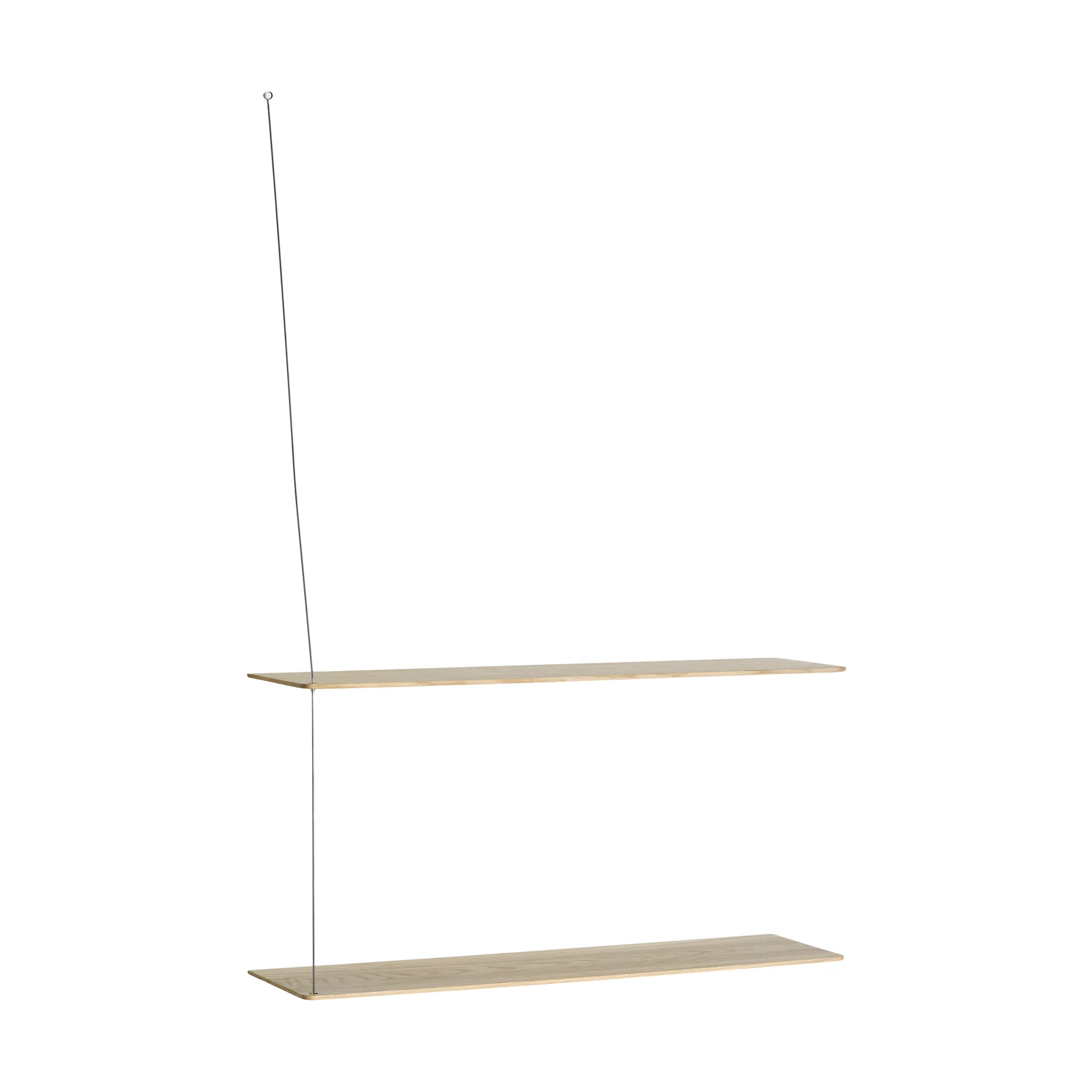 Stedge hylly, Valkopetsattu tammi-harjattu teräs, 80 cm, 2 hyllytasoa Woud