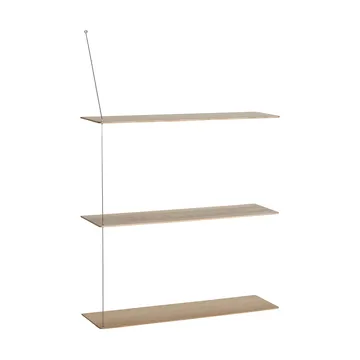 Stedge hylly - Valkopigmentoitu tammi-harjattu teräs, 80 cm, 3 hyllytasoa - Woud