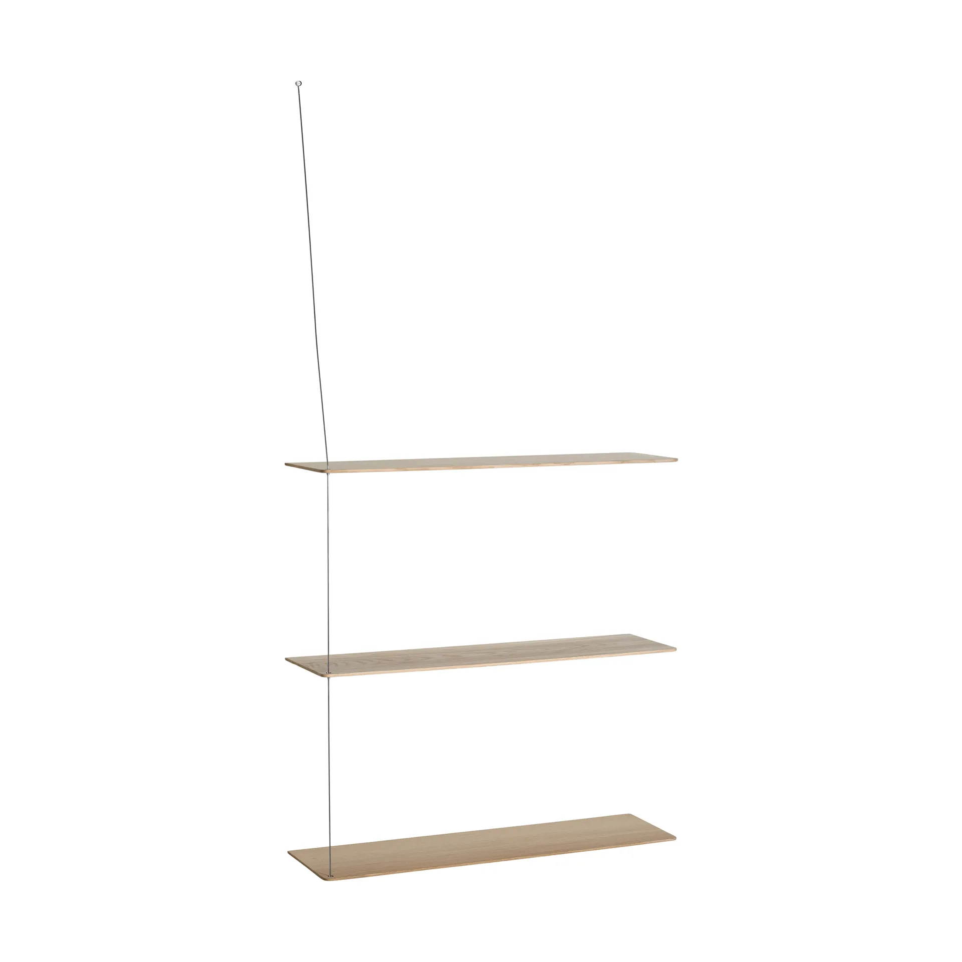 Stedge hylly, Valkopigmentoitu tammi-harjattu teräs, 80 cm, 3 hyllytasoa Woud