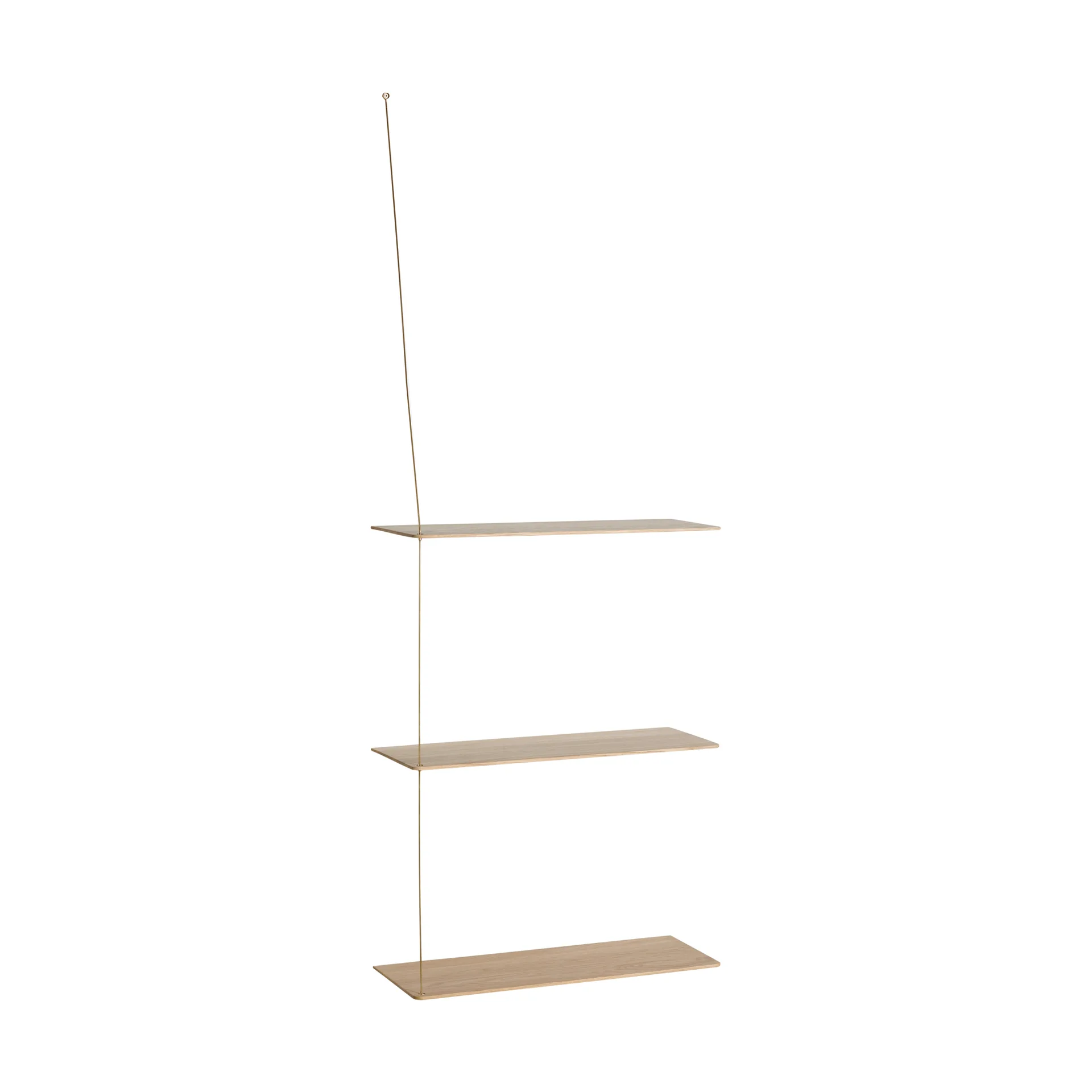 Stedge hylly, Valkopigmentoitu tammi-messinki, 60 cm, 3 hyllytasoa Woud
