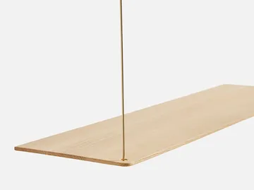 Stedge hylly - Valkopigmentoitu tammi-messinki, 80 cm, 2 hyllytasoa - Woud