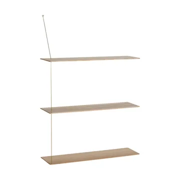 Stedge hylly - Valkopigmentoitu tammi-messinki, 80 cm, 3 hyllytasoa - Woud