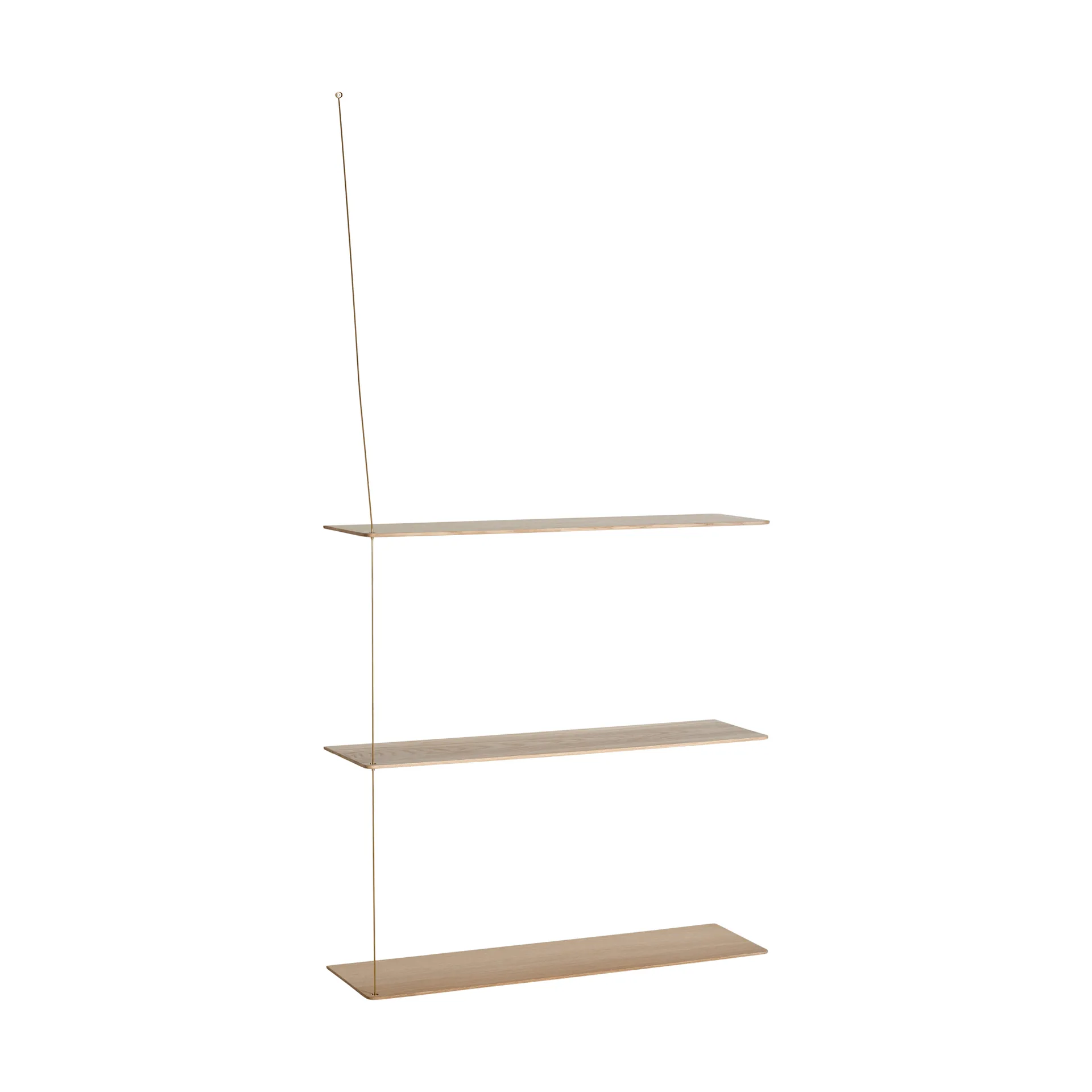 Stedge hylly, Valkopigmentoitu tammi-messinki, 80 cm, 3 hyllytasoa Woud