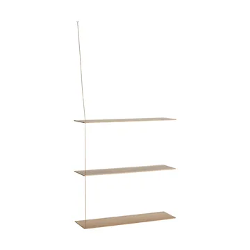 Stedge hylly - Valkopigmentoitu tammi-messinki, 80 cm, 3 hyllytasoa - Woud